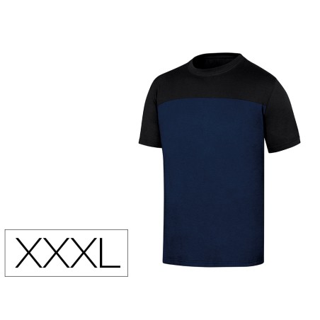 Camiseta de algodon deltaplus color azul/negro talla 3xl