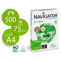 Papel fotocopiadora navigator eco logical din a4 75 gramos paquete de 500 hojas