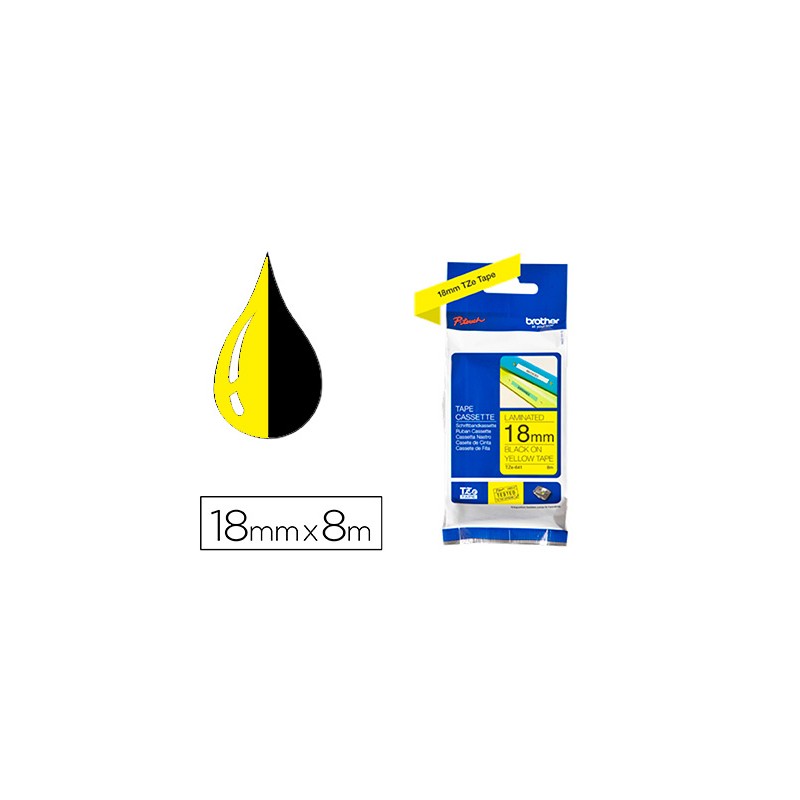 Cinta brother tze-641 amarillo-negro 18mm Cinta brother tze-641 amarillo-negro 18mm