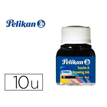 10 Unidades - Tinta china pelikan colores surtidos bote 10 ml