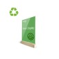 Expositor sobremesa archivo 2000 forma t metacrilato 100% reciclado con base de madera din a5 40x148x210 mm
