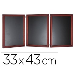 Pizarra negra liderpapel para hosteleria mural madera con superficie para rotuladores tipo tiza 33x43cm pack de 3