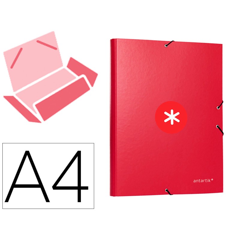 Carpeta antartik gomas tres solapas carton forrado a4 color frambuesa Carpeta antartik gomas tres solapas carton forrado a4 color frambuesa