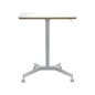 Mesa leitz ergo regulable en altura neumatica tablero 80x60 cm con 4 ruedas color blanco