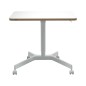Mesa leitz ergo regulable en altura neumatica tablero 80x60 cm con 4 ruedas color blanco