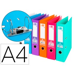 6 Unidades - Archivador de palanca liderpapel a4 documenta forrado pvc con rado lomo 75 mm colores surtidos trending