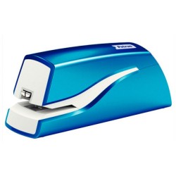 Grapadora petrus electrica e-310 wow azul metalizado capacidad 12 hojas usa grapa nº 10