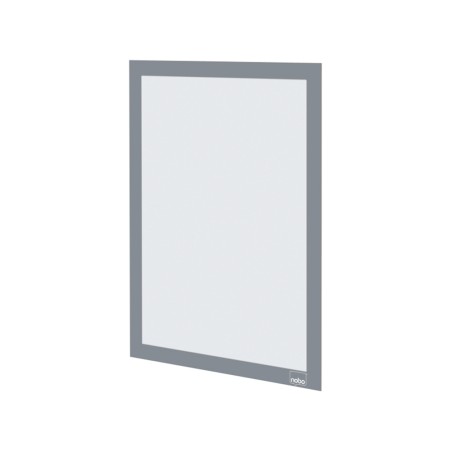 Marco porta anuncios nobo din a4 marco magnetico autoadhesivo color plata pack de 2 unidades