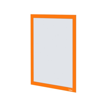 Marco porta anuncios nobo din a4 marco magnetico autoadhesivo color naranja pack de 2 unidades