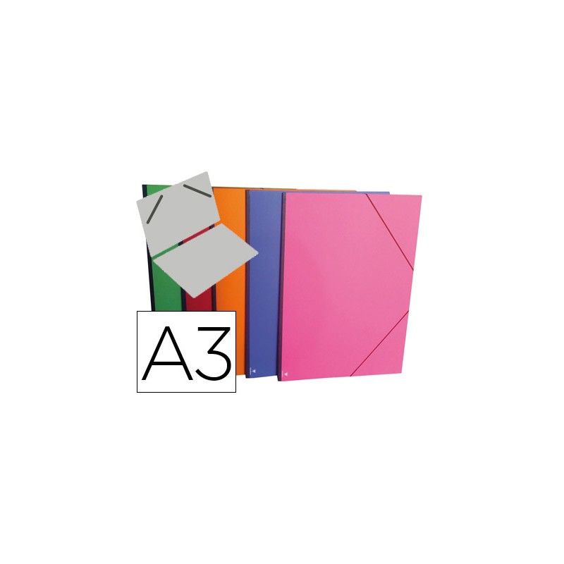 10 Unidades - Carpeta planos clairefontaine din a3 con gomas carton gofrado colores surtidos