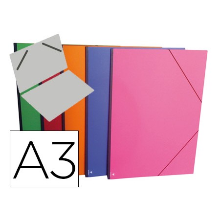 10 Unidades - Carpeta planos clairefontaine din a3 con gomas carton gofrado colores surtidos