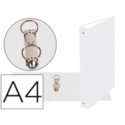 Carpeta de 2 anillas 30mm redondas exacompta din a4 carton forrado blanco