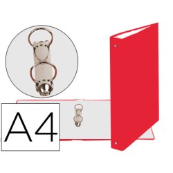 Carpeta de 2 anillas 30mm redondas exacompta din a4 carton forrado rojo