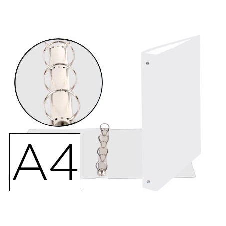 Carpeta de 4 anillas 30mm redondas exacompta din a4 carton forrado blanco