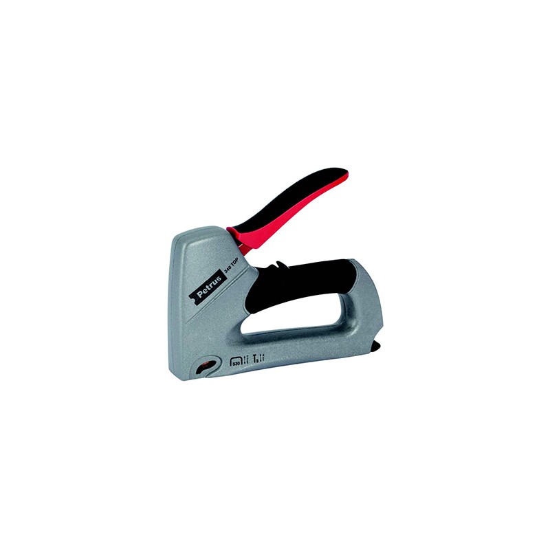 Grapadora petrus clavadora 340 top bricolaje cuerpo de aluminio ajuste de potencia utiliza grapas nº530 y clavos nº8
