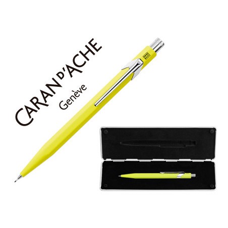 Portaminas caran d'ache 844 0,7 mm con estuche amarillo fluor