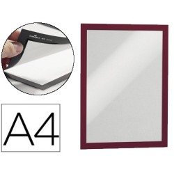 Marco porta anuncios durable duraframe adhesivo removible din a4 color rojo pack de 2 unidades