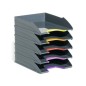 Bandeja sobremesa varicolor tray set durable plastico reciclado blue angel gris 255x55x330 mm pack 5 unidades