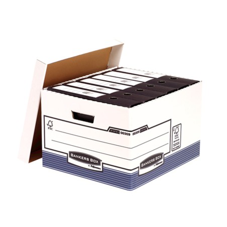 Cajon fellowes carton reciclado para almacenamiento de archivo capacidad 4 cajas de archivo tamaño folio