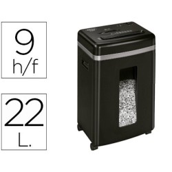 Destructora de documentos fellowes 450m capacidad de corte 9 hojas destruye grapas clips tarjetas y cd 22 litros