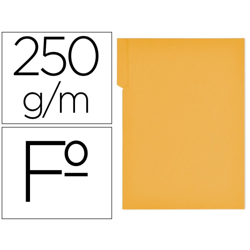 50 Unidades - Subcarpeta cartulina gio folio pestaña derecha 250 g/m2 amarillo