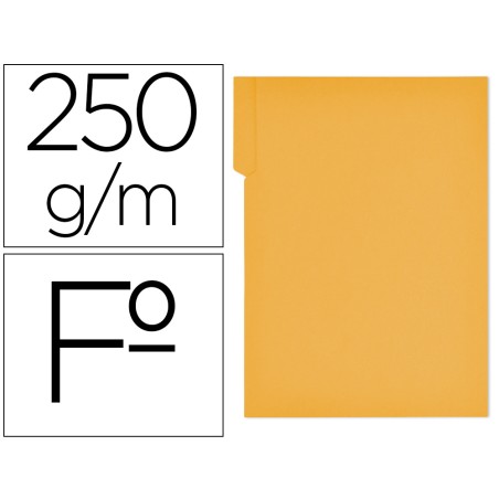 50 Unidades - Subcarpeta cartulina gio folio pestaña derecha 250 g/m2 amarillo