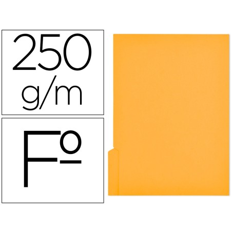 50 Unidades - Subcarpeta cartulina gio folio pestaña izquierda 250 g/m2 amarillo