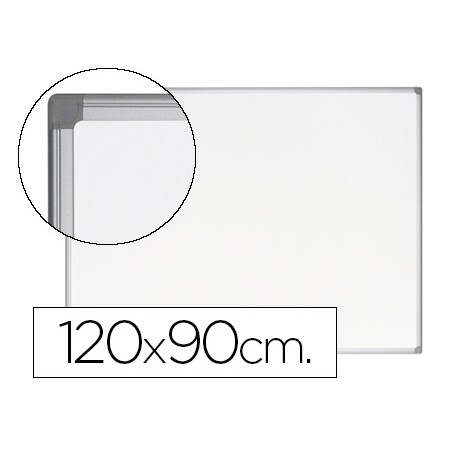 Pizarra blanca bi-office earth-it magnetica de acero vitrificado marco de aluminio 120x90 cm con bandeja para
