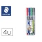 Rotulador staedtler lumocolor retroproyeccion punta de fibra permanente 317 wp estuche 4 colores punta media Rotulador staedtler lumocolor retroproyeccion punta de fibra permanente 317 wp estuche 4 colores punta media