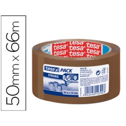 Cinta adhesiva tesa marron strong 66 m x 50 mm para embalaje bajo ruido