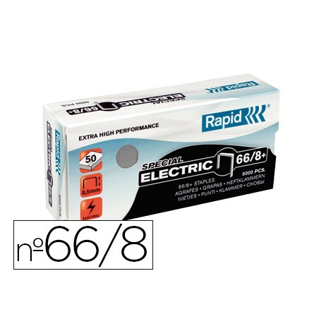 Grapas rapid nº 66/8+ galvanizadas super strong caja de 5000 unidades