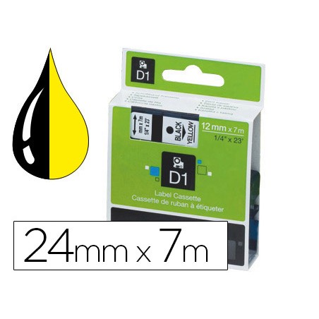 Cinta dymo 1000 negro-amarillo 24 mm x 7 m d1