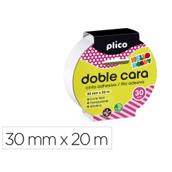 Cinta adhesiva plico doble cara 20 m x 30 mm
