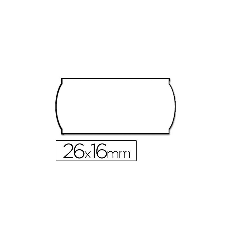 Etiquetas meto onduladas 26x16 mm blanca adh.2 rollo de 1200 etiquetas troqueladas (p+t) para etiquetadora tovel
