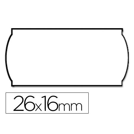 Etiquetas meto onduladas 26x16 mm blanca adh.2 rollo de 1200 etiquetas troqueladas (p+t) para etiquetadora tovel