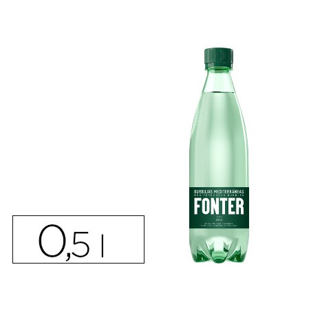 Agua mineral natural con gas fonter botella de 500 ml