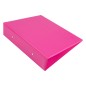 Carpeta de 2 anillas 40 mm redondas liderpapel a5 carton forrado pvc fucsia