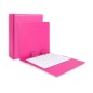Carpeta de 2 anillas 40 mm redondas liderpapel a5 carton forrado pvc fucsia