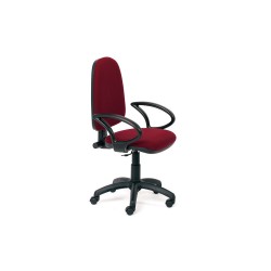 Silla rocada con brazos color burdeos diametro base 610 mm respaldo de 490 mm x 420 mm