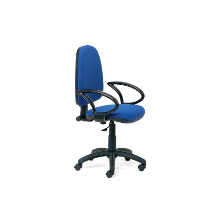 Silla rocada con brazos color azul diametro base 610 mm respaldo de 490 mm x 420 mm