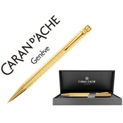 Portaminas caran d'ache ecridor chevron placado dorado 0,7 mm con estuche