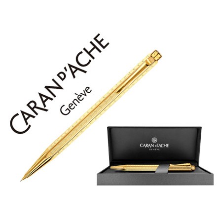 Portaminas caran d'ache ecridor chevron placado dorado 0,7 mm con estuche