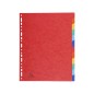 Separador exacompta cartulina simil prespan juego de 12 separadores din a4+ multitaladro colores vivos