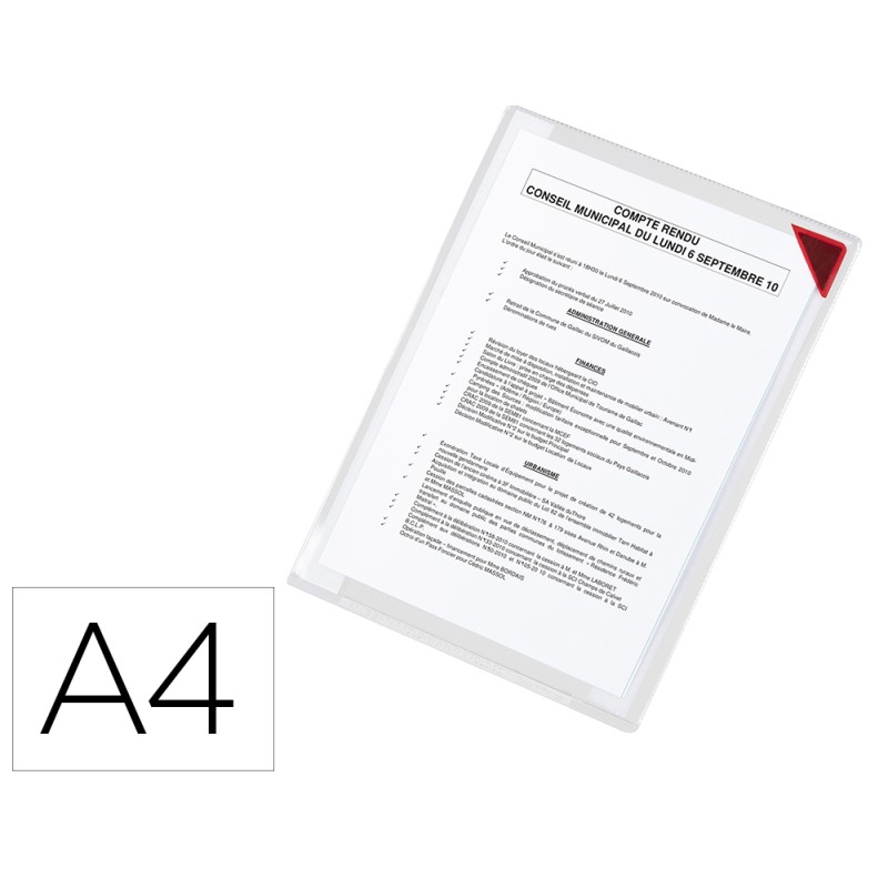 Funda de presentacion djois adhesiva removible din a4 con esquina magnetica capacidad para 10 hojas pack 5 unidades