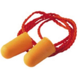 Tapones reutilizables de silicona con cordon textil punta rigida para insercion precisa pack de 100 pares