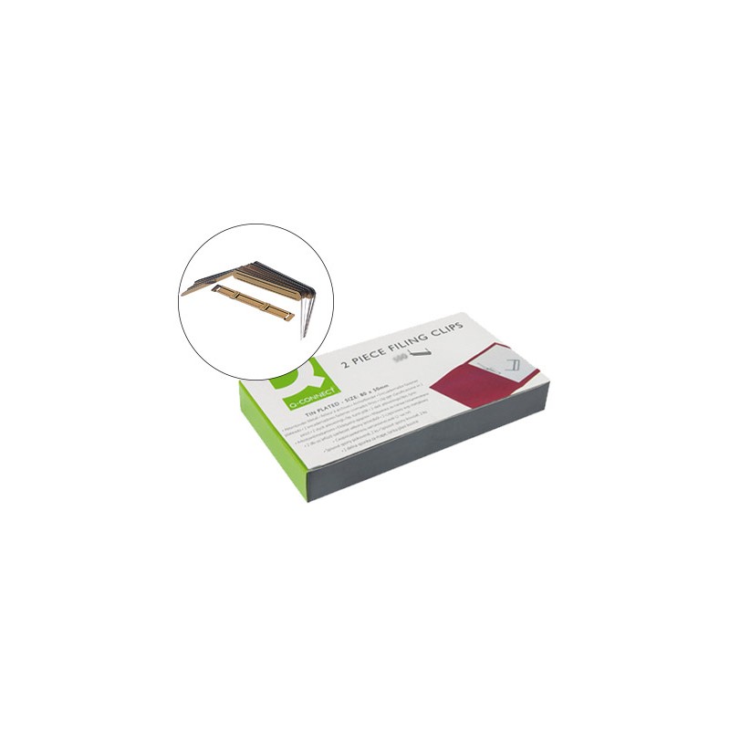 Encuadernador fastener q-connect dorado caja de 100 unidades
