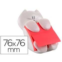 Soporte bloc de notas adhesivas quita y pon post-it z note gato 76x76 mm