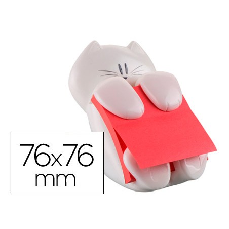 Soporte bloc de notas adhesivas quita y pon post-it z note gato 76x76 mm
