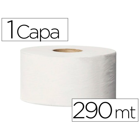 Papel higienico tork minijumbo 1 capa 290 m para dispensador t2