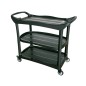 Carro de servicio multifuncional q-connect 3 estantes plastico 1115x524x940 mm